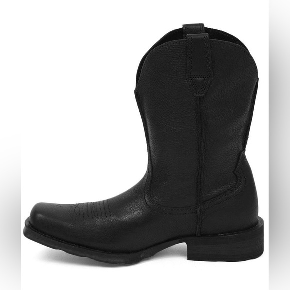 Ariat Rambler Boots in Black Leather Men’s Size 8.5 Wide | Western Cowboy Boots - Picture 3 of 16